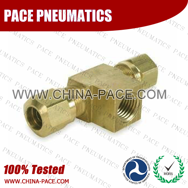 Male Branch Tee NTA DOT air brake compression Union bulkhead fittings, DOT Air brake fittings, Pneumatic Fittings